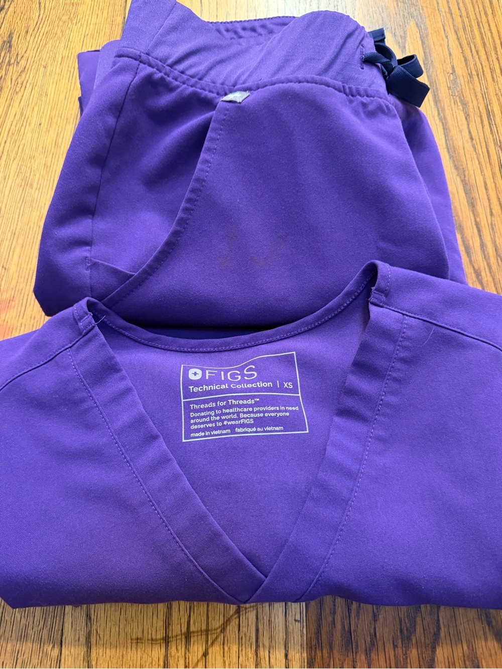Figs Grape Purple Scrub Top with Joggers - Picture 2 of 4